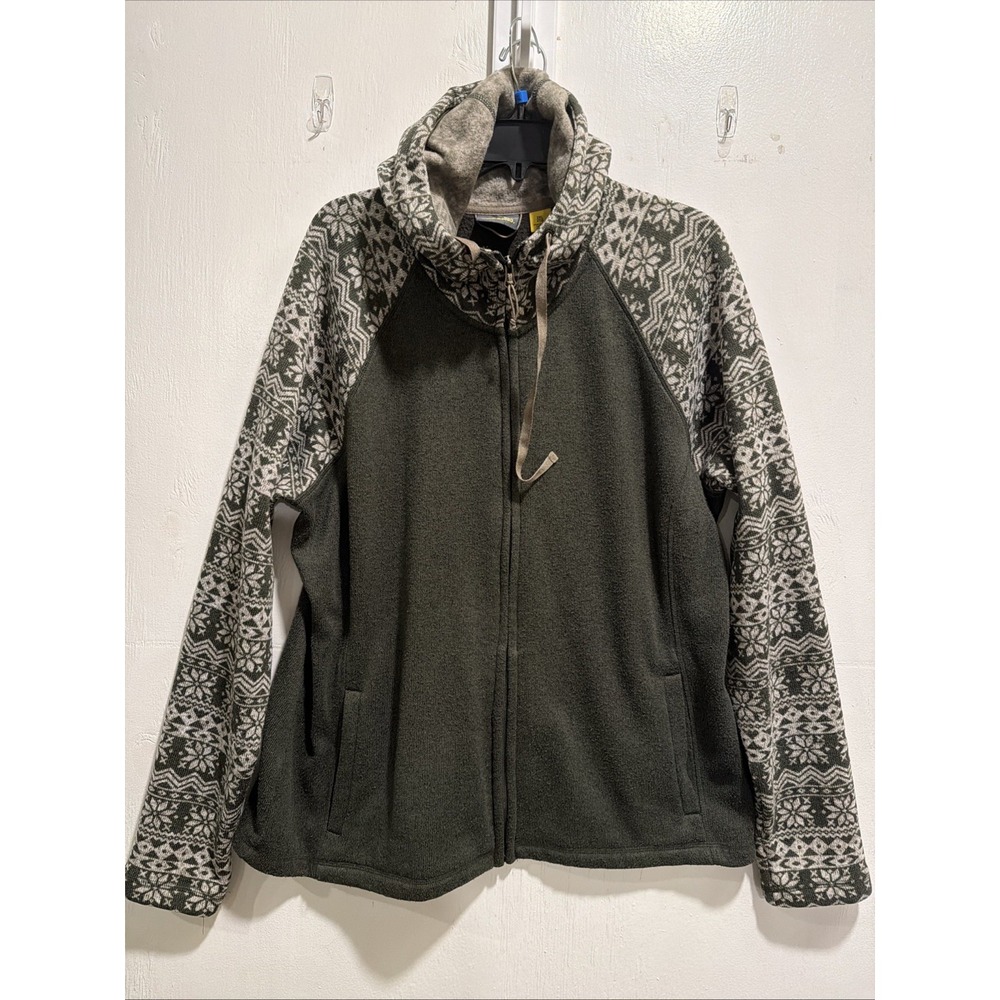 Cabela's Women's 2XL Snowflake Long Sleeve Zipper Jacket W/Pockets EUC